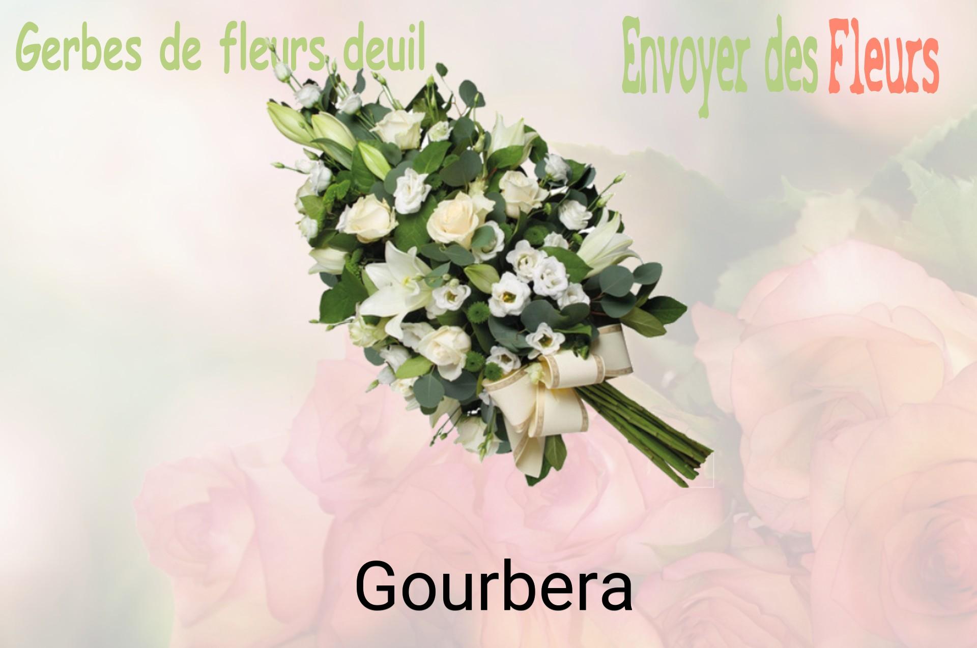 Gerbe de fleurs de deuil livrée à Gourbera